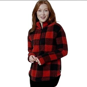 Koolaburra by Ugg Plaid 1/2 Zip Pull On Fleece Sweatshirt / Shirt / Pullover Top